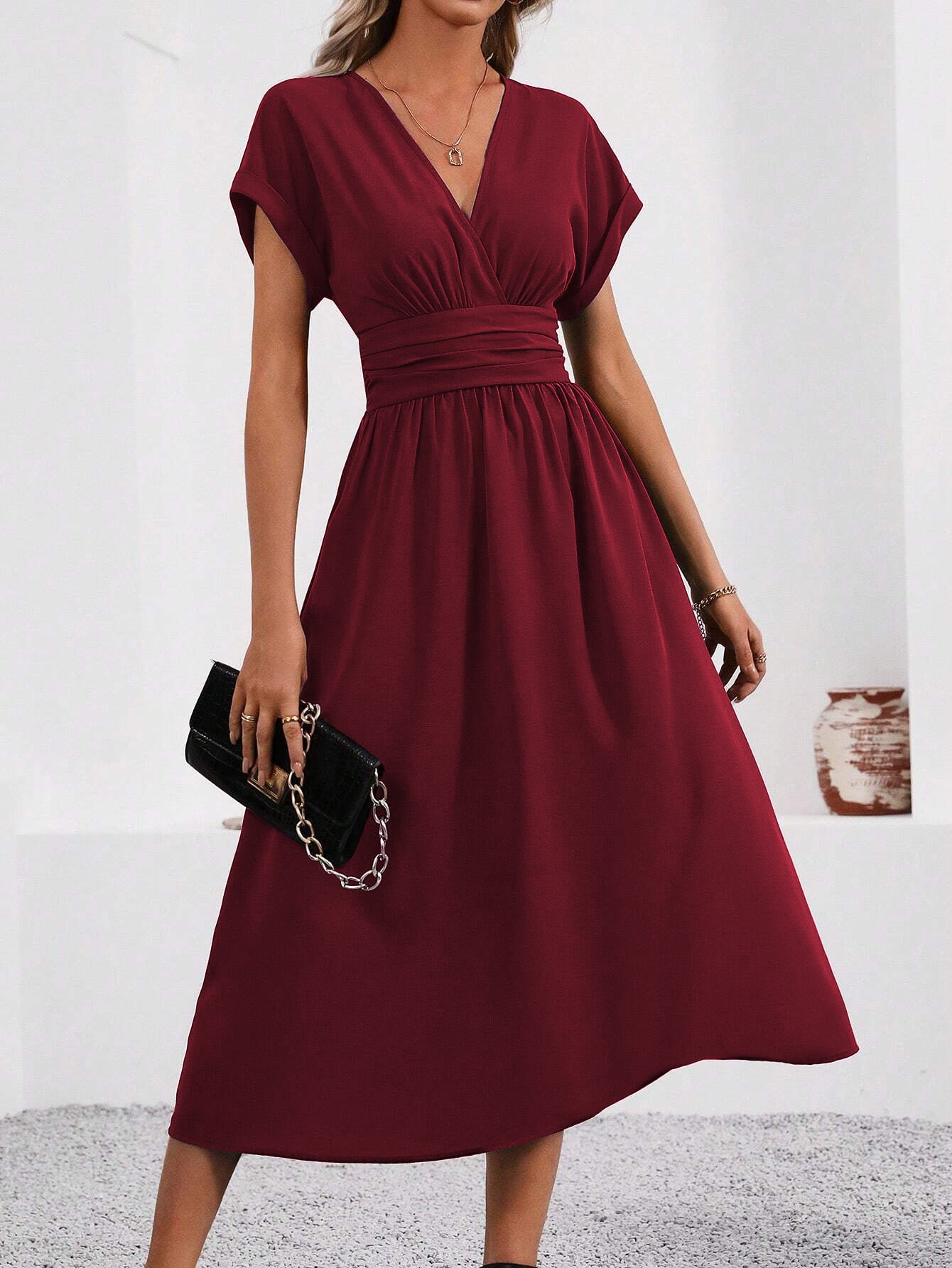 ELISE | CINCHED WAIST MIDI