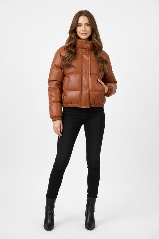 SABINE | INSULATED ECO-LEATHER PUFFER