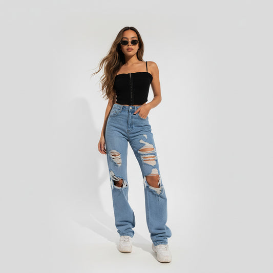 SIENNA | HIGH-WAISTED STRAIGHT LOOSE JEANS