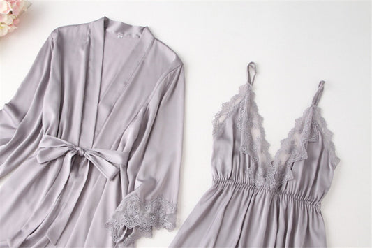 ARIA | LACE TRIM NIGHTGOWN SET
