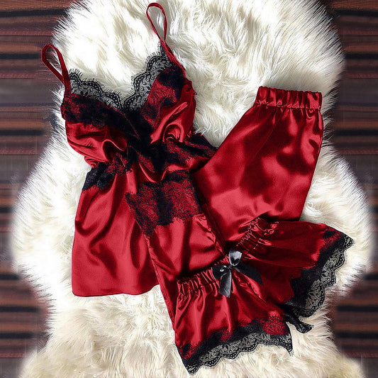 ROXY | BOW LACE THREE-PIECE SET