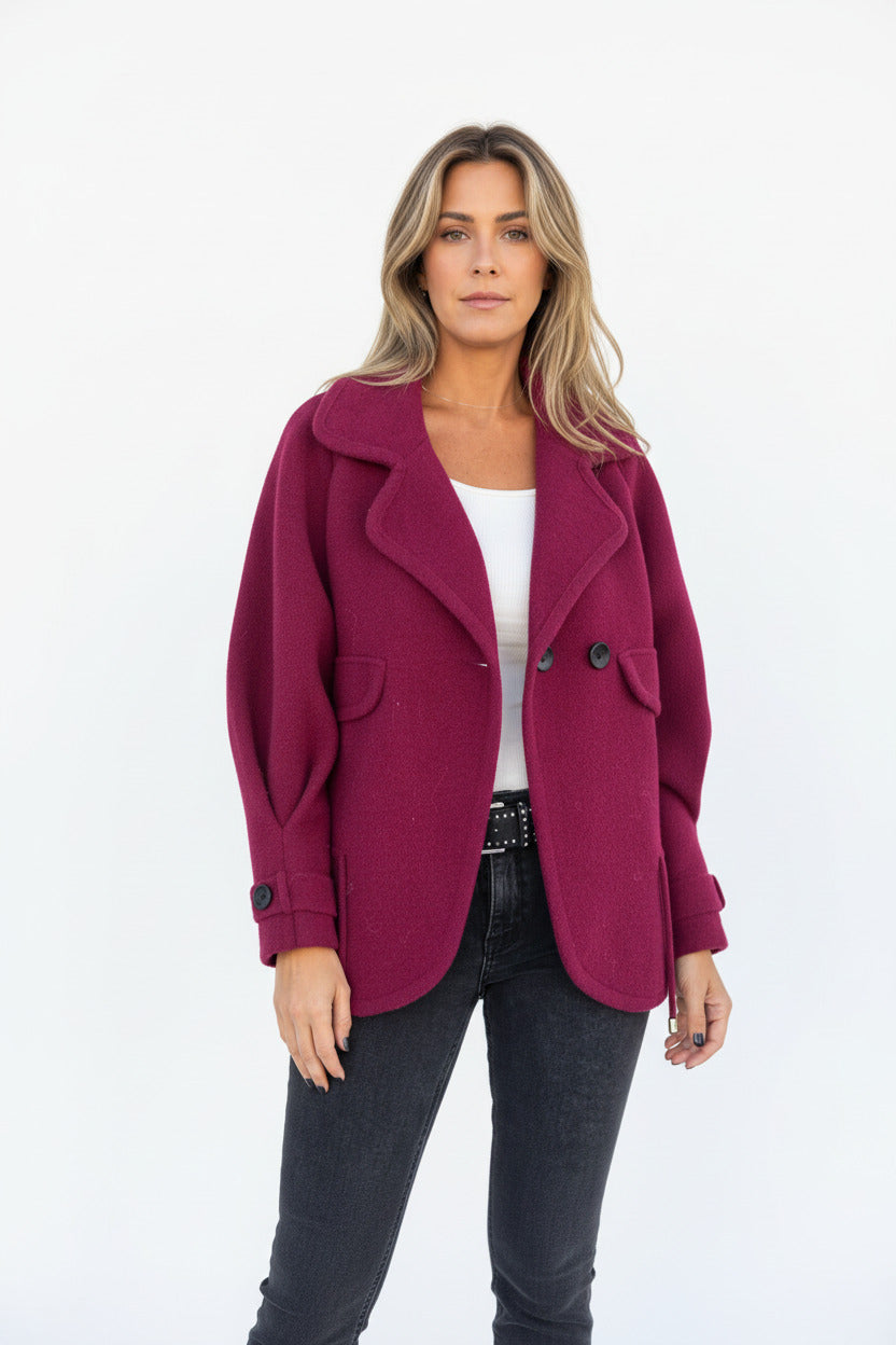 MILA | LAPEL WOOLEN COAT