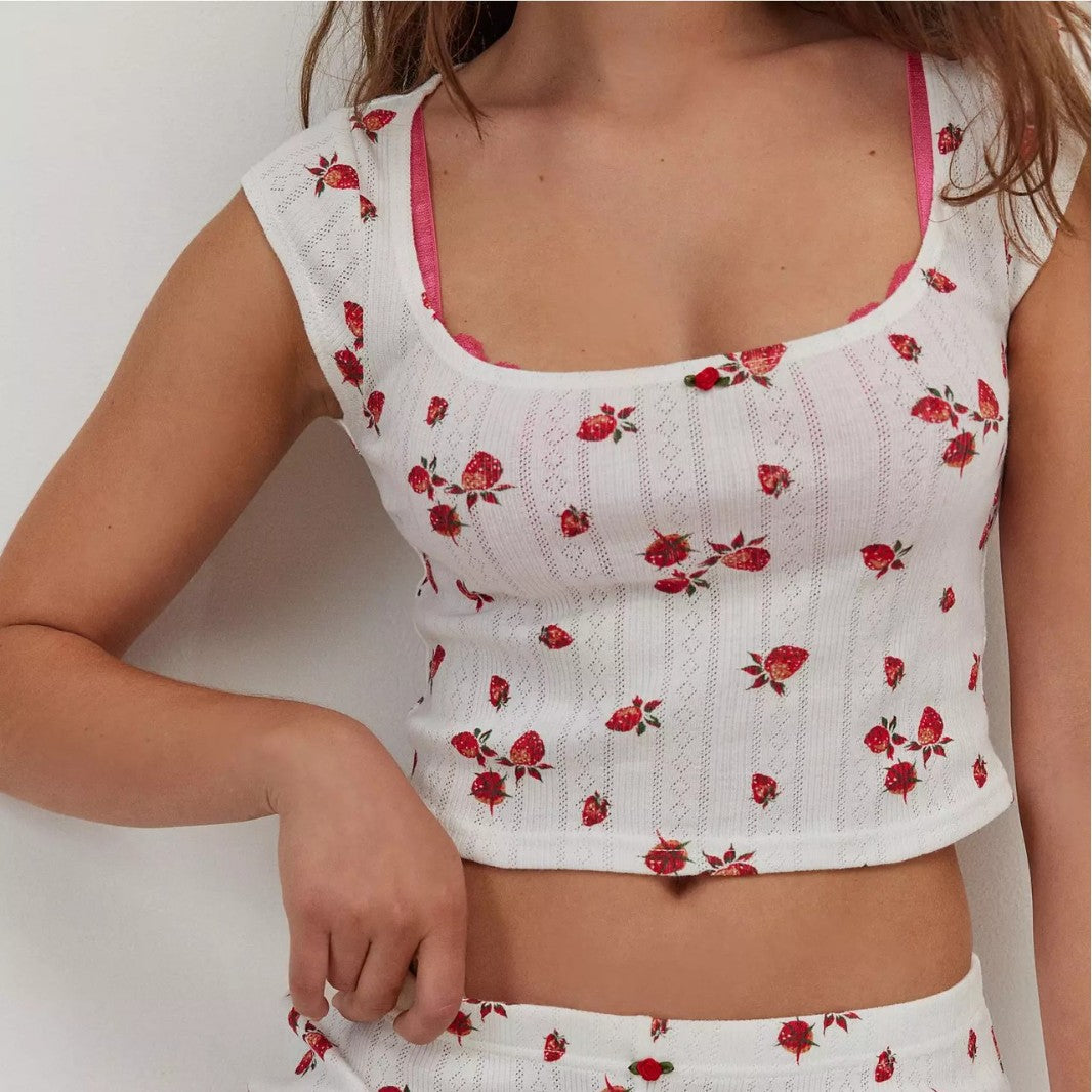 AMÉLIE | KNITTED STRAWBERRY JACQUARD SET