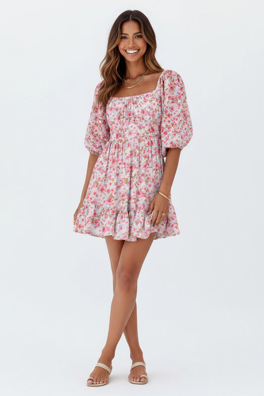 FLEUR | SQUARE NECK LANTERN DRESS