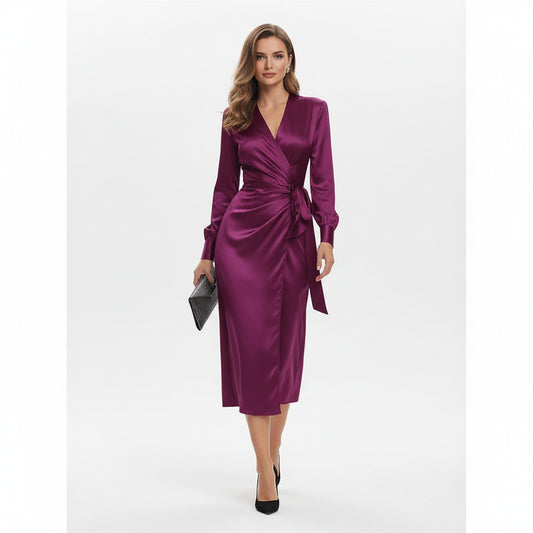 VIOLETTE | SATIN LACE-UP SHEATH