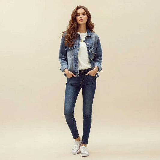 LUCIE | PRINTED DENIM JACKET