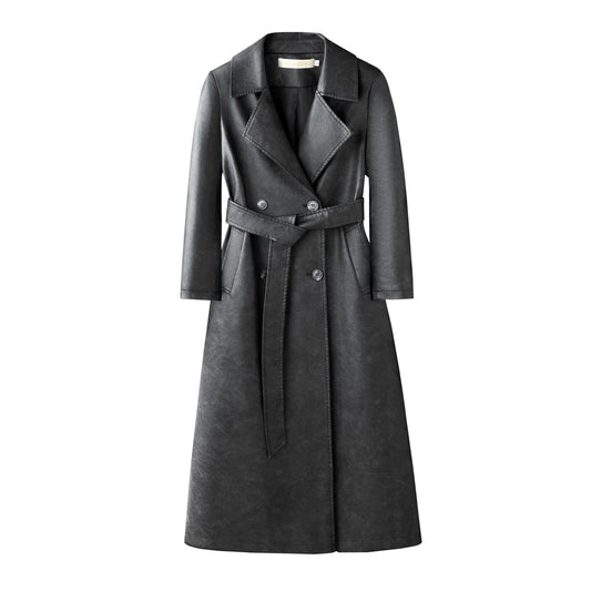 NADINE | LONG LEATHER TRENCH