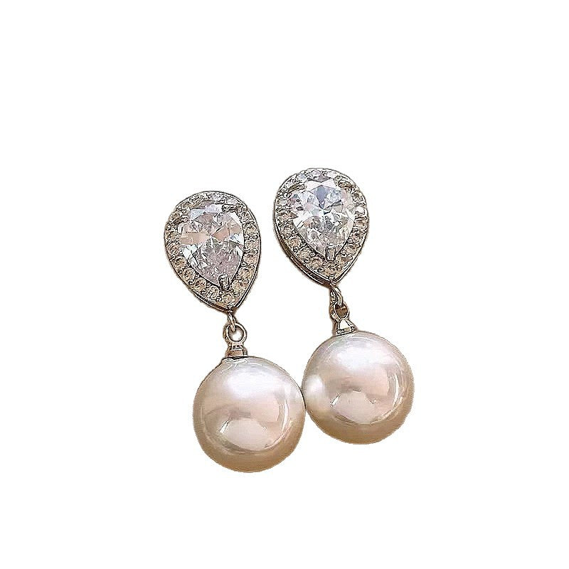 PEARL | DIAMOND PEARL DROP EARRINGS