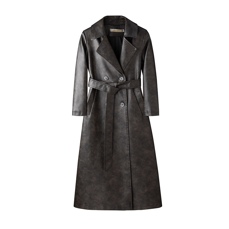 NADINE | LONG LEATHER TRENCH