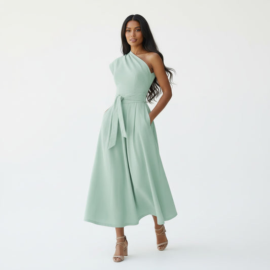CELINE | SATIN HALTER MIDI