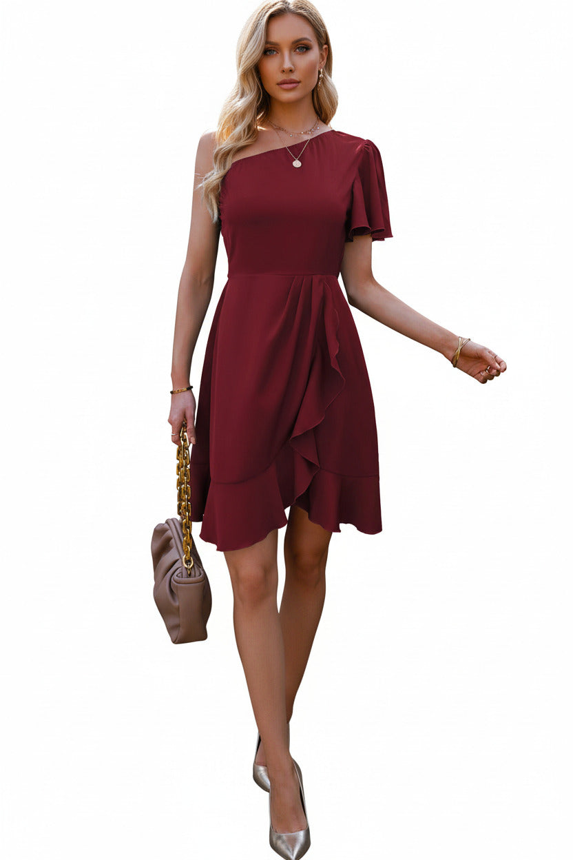 SELENA | OFF-SHOULDER RUFFLE DRESS