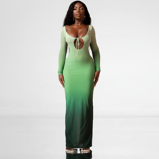 TALIA | GRADIENT LACE BACKLESS DRESS