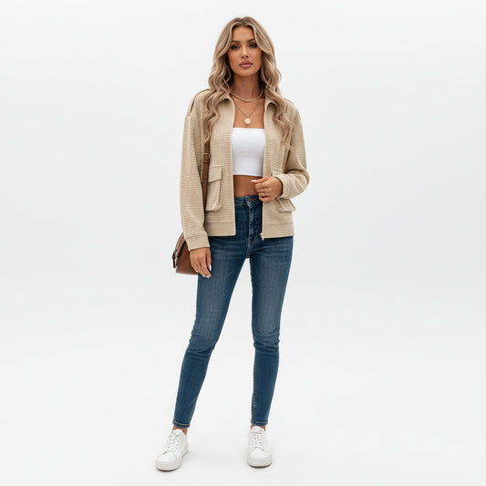 CELESTE | VELVET LAPEL COAT