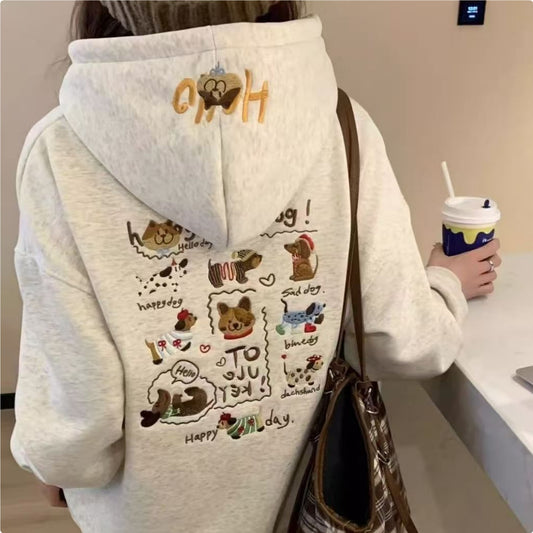 VIENNA | DACHSHUND EMBROIDERED LUXE HOODIE