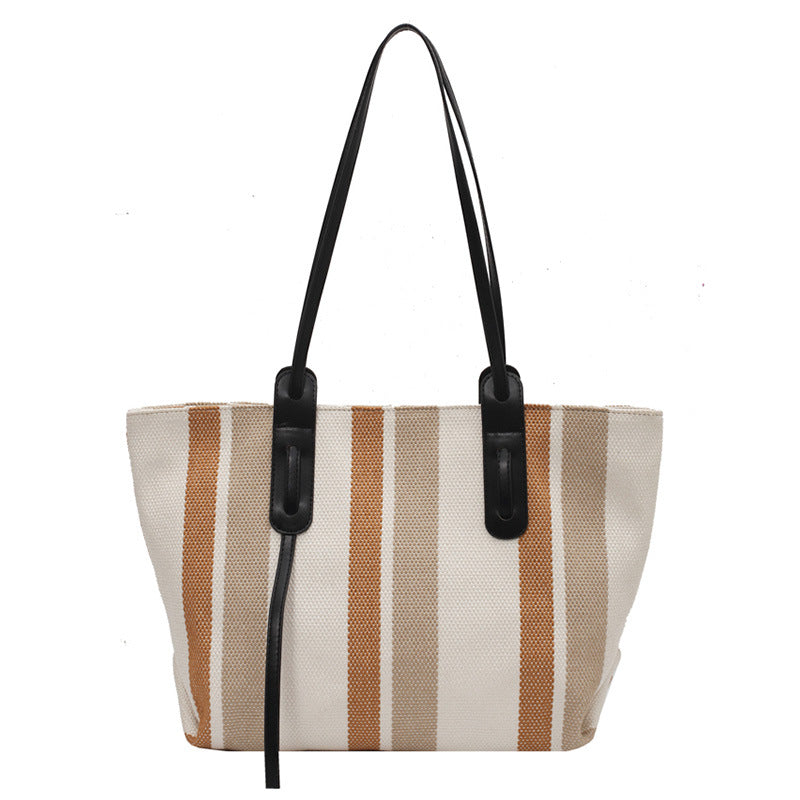 STRIPE | CANVAS STRIPE CONTRAST TOTE
