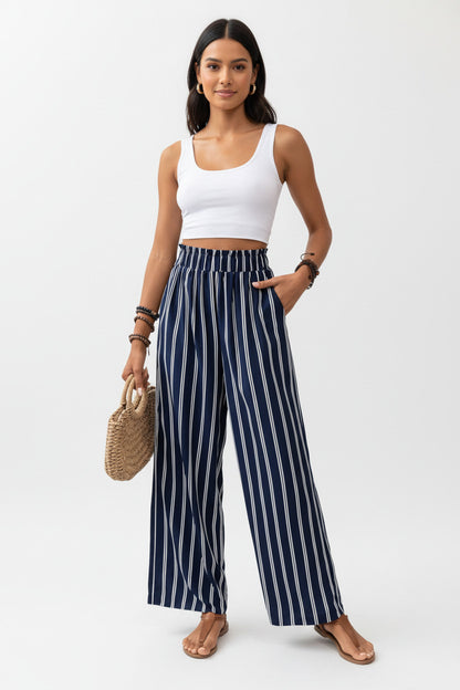 MARINA | STRIPED WIDE-LEG PANTS
