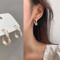 CURVE | C-SHAPE GEOMETRIC DROP EARRINGS