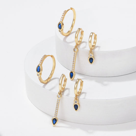 HEART | BLUE ZIRCON HEART EARRINGS