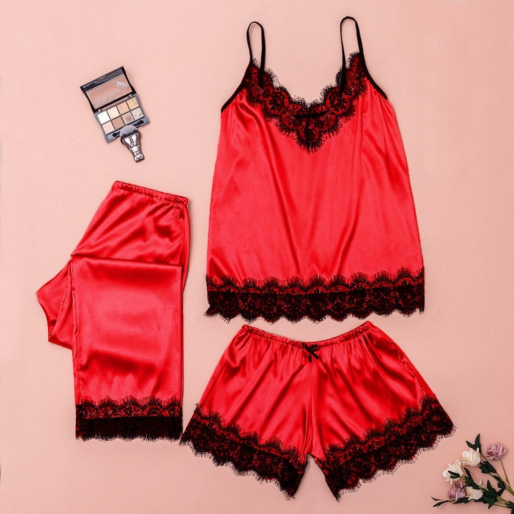 ROXY | BOW LACE THREE-PIECE SET