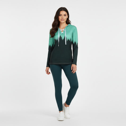GROVE | LACE-UP FOREST TOP