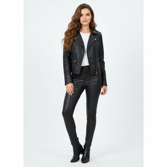 VALENTINE | EMBROIDERED VEGAN LEATHER MOTO