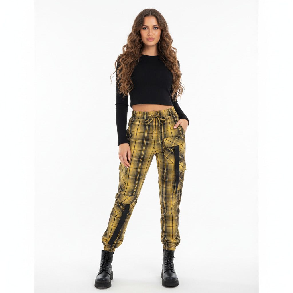 BREA | PLAID CARGO JOGGERS