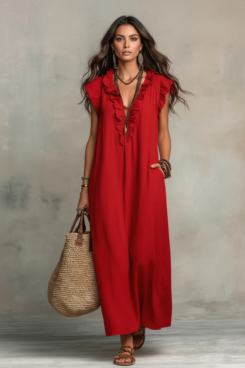 PETRA | POCKET RUFFLE DRESS