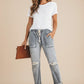 MALIA | RIPPED DRAWSTRING JEANS