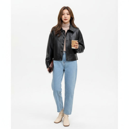 ARIA | LAPEL MOTO SHORT JACKET