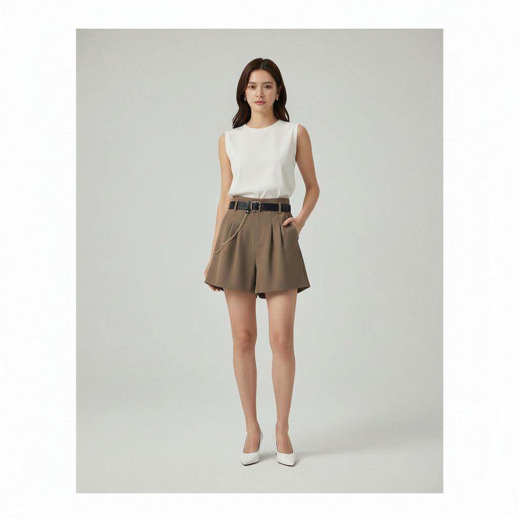 JULES | CHAIN BELTED SHORTS