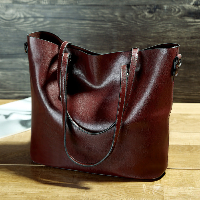 WAX | OIL WAX LEATHER MESSENGER TOTE