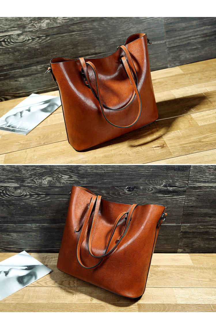 WAX | OIL WAX LEATHER MESSENGER TOTE