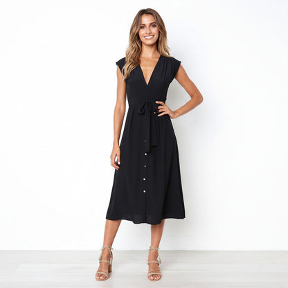 ELODIE | BUTTONED A-LINE MIDI