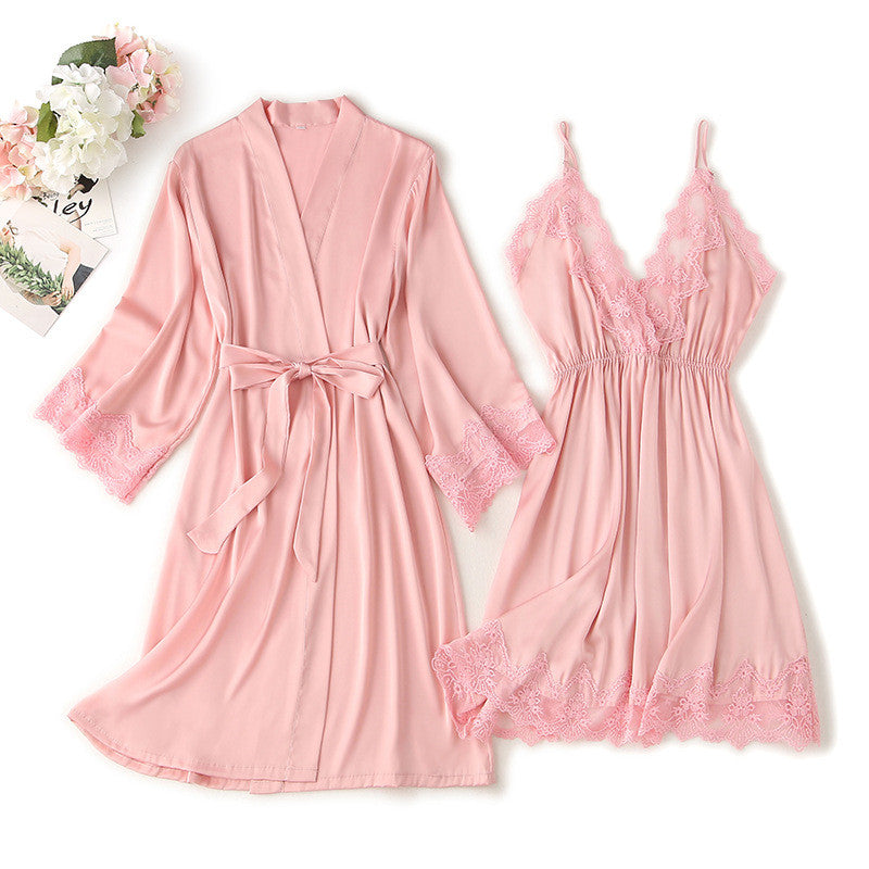 ARIA | LACE TRIM NIGHTGOWN SET