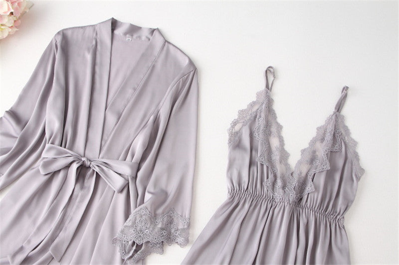ARIA | LACE TRIM NIGHTGOWN SET