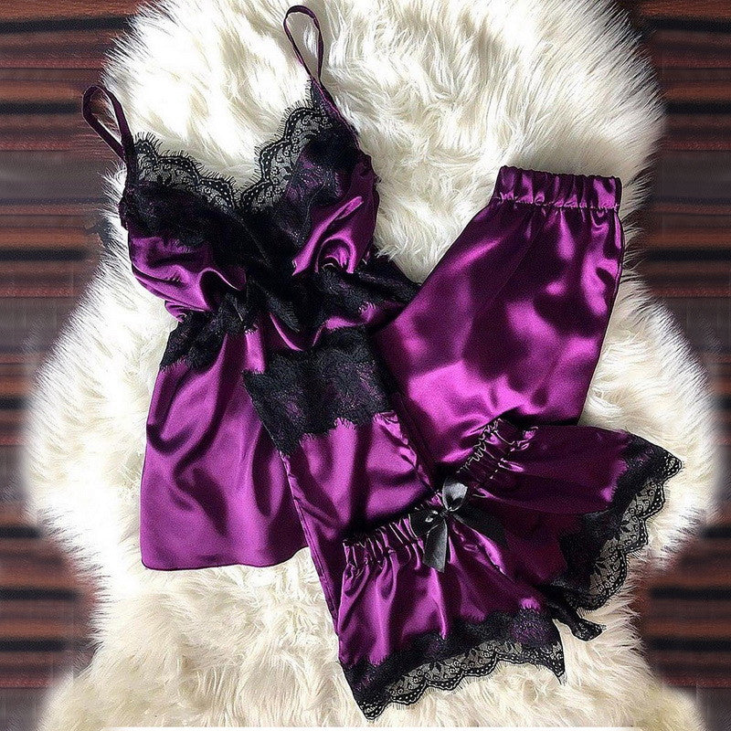 ROXY | BOW LACE THREE-PIECE SET