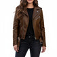 REINA | MINIMALIST ZIP LEATHER JACKET