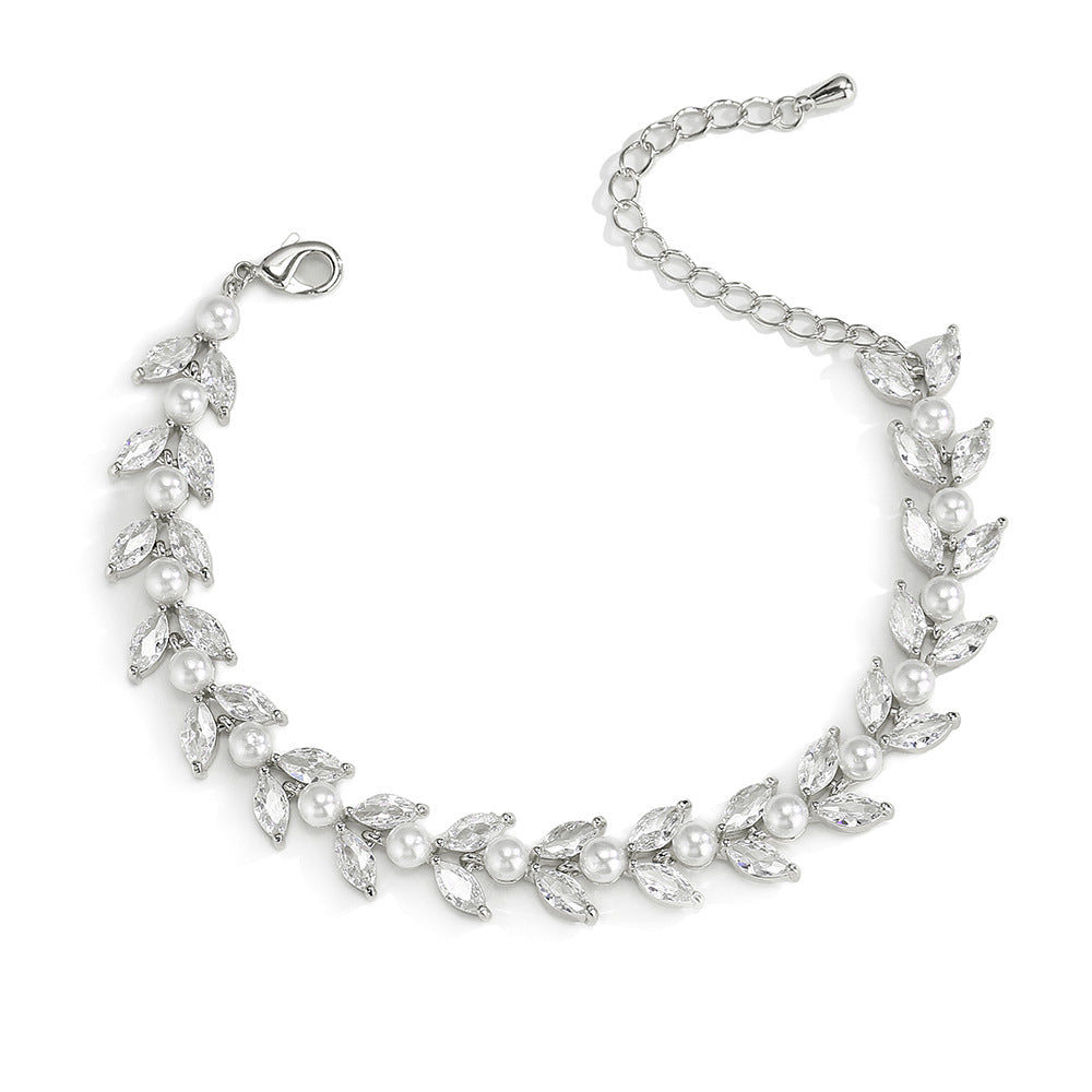 GRACE | ZIRCON PEARL INLAID BRACELET