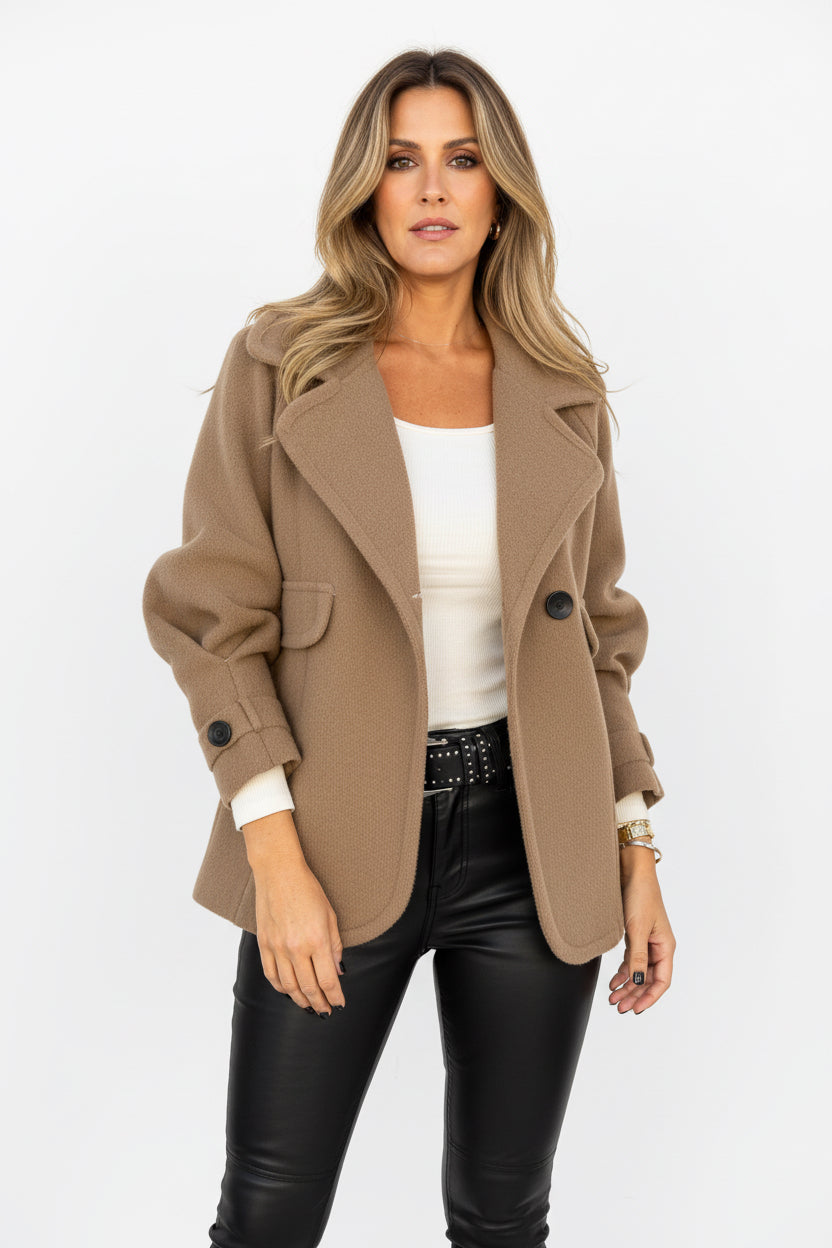 MILA | LAPEL WOOLEN COAT