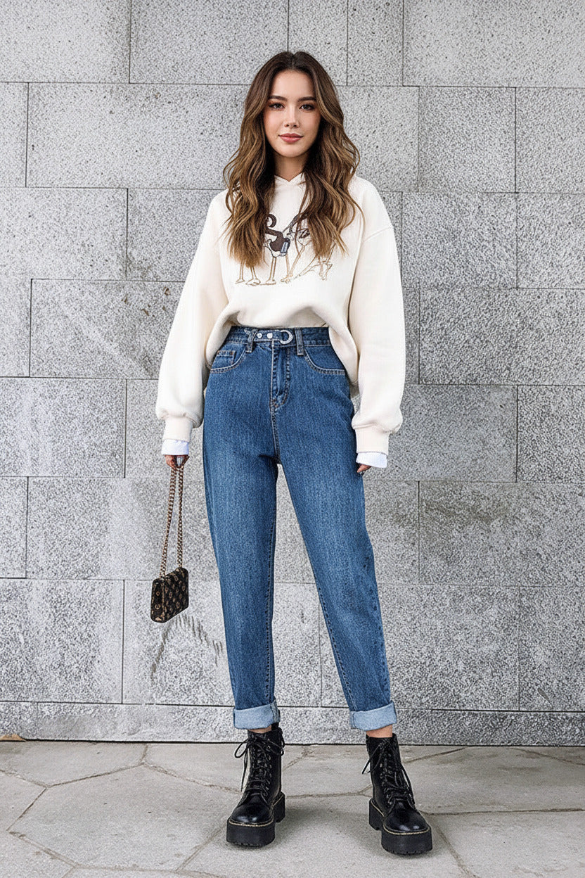 NORA | ELASTIC HAREM DENIM