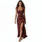 VERA | RUFFLE SLIT SLIP DRESS