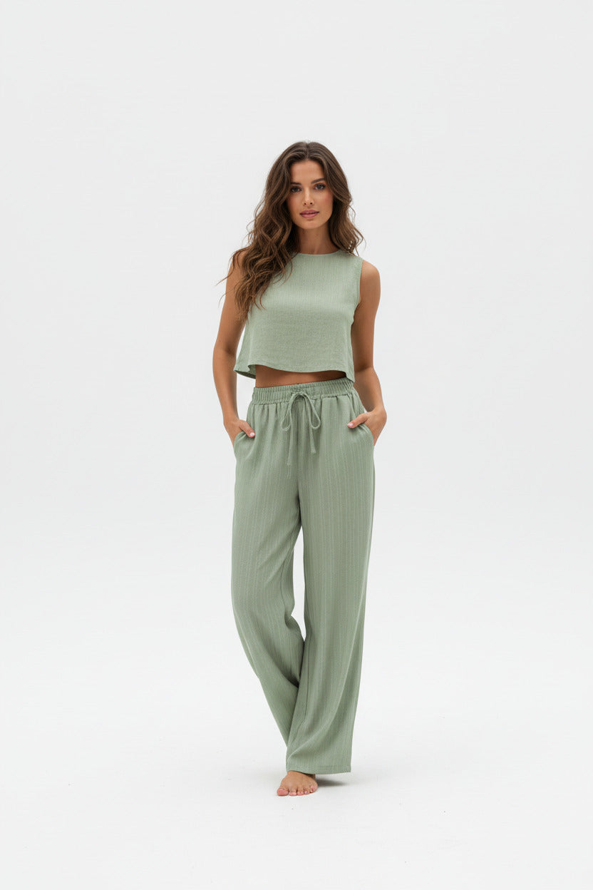 CÉCILE | ELASTIC FASHION WIDE-LEG PANTS