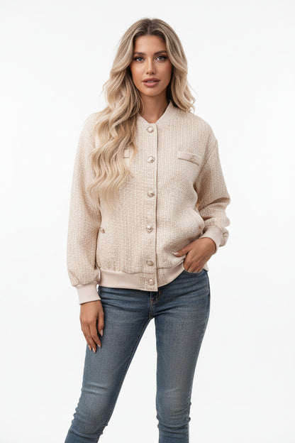 ROXANNE | PLAID BASEBALL JACKET