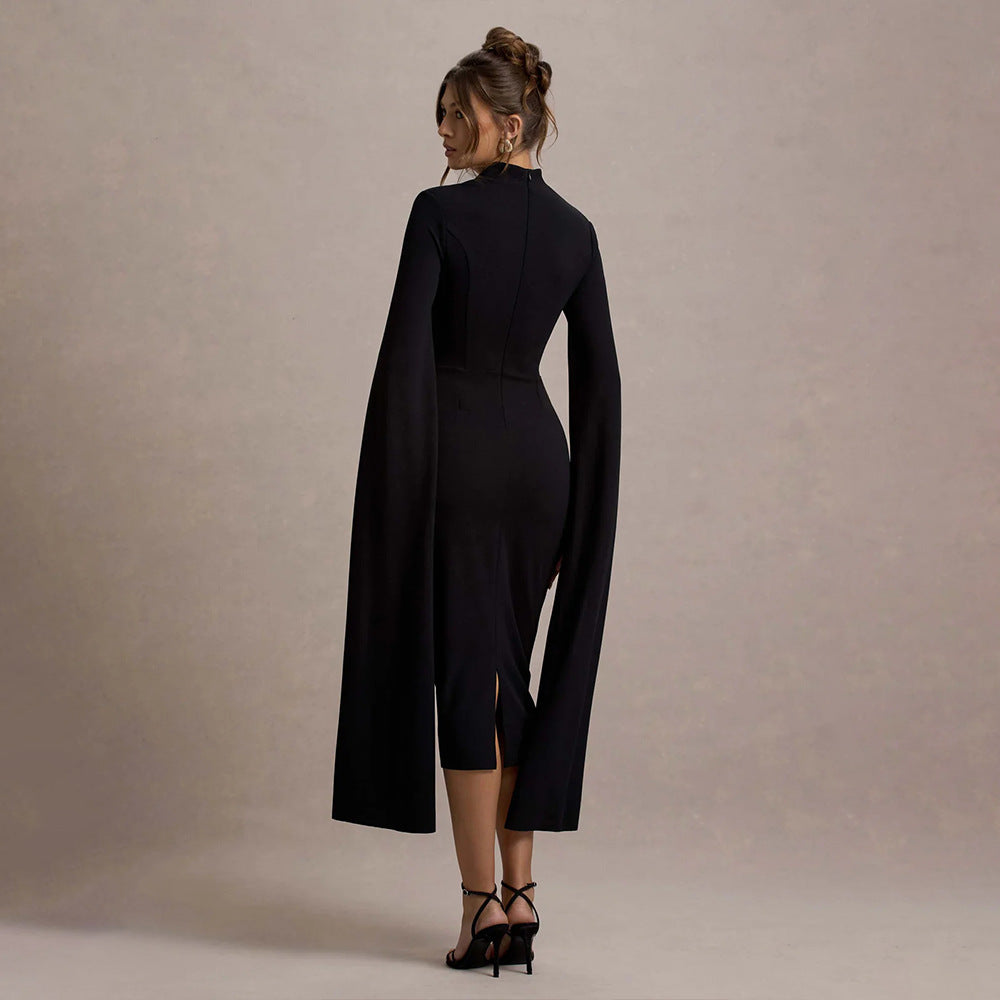 CAPRI | SLEEVELESS CAPE DRESS