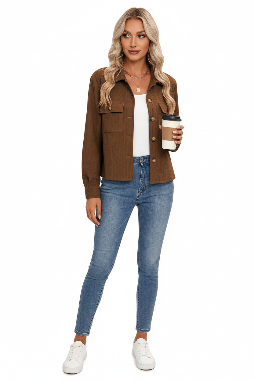 PIPPA | CORDUROY BUTTON JACKET