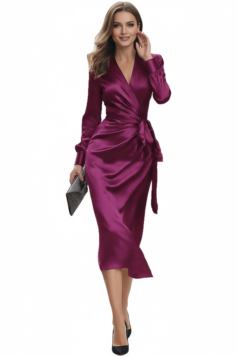 VIOLETTE | SATIN LACE-UP SHEATH