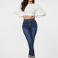 INES | CONTRAST CROPPED JEANS