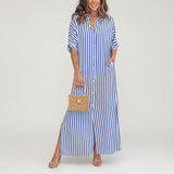 MARINA | VERTICAL STRIPE SHIRT DRESS