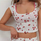 AMÉLIE | KNITTED STRAWBERRY JACQUARD SET