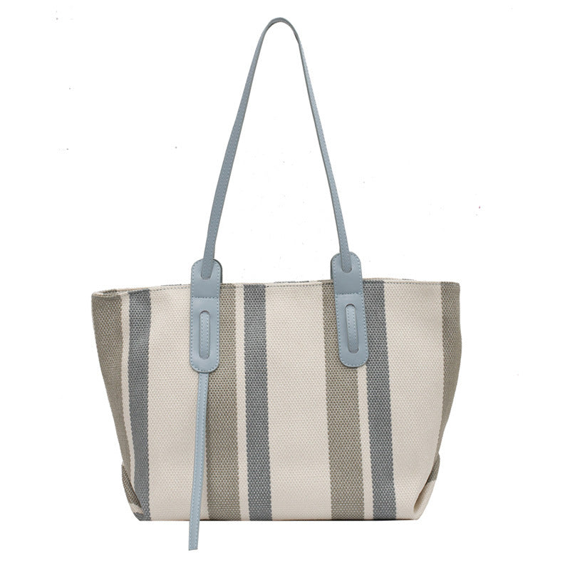 STRIPE | CANVAS STRIPE CONTRAST TOTE